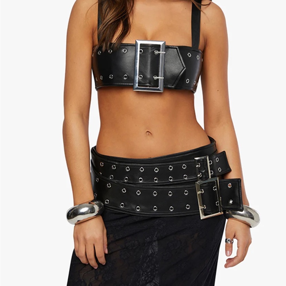 WeWoreWhat Buckle Bandeau Top